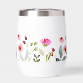 Aquarelle Flores roses Nom personnalisé Monogramme (Arrière)