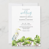 Aquarelle Floride Destination Mariages Invitations (Devant)
