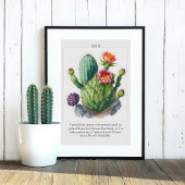 Aquarelle florissante Cactus Poster Décor du mur