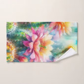 Aquarelle Flower Cactus Succulents (Serviette à main)