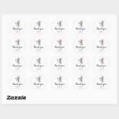 Aquarelle Flower Simple Classic Round Sticker (Feuille)
