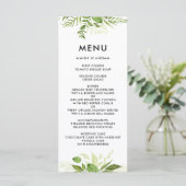 Aquarelle Folid vert sauvage Menu Mariage Carte II (Debout devant)