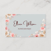 Aquarelle foncée Carte de visite floral (Devant)