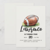 Aquarelle Football Invitation Anniversaire (Devant / Derrière)