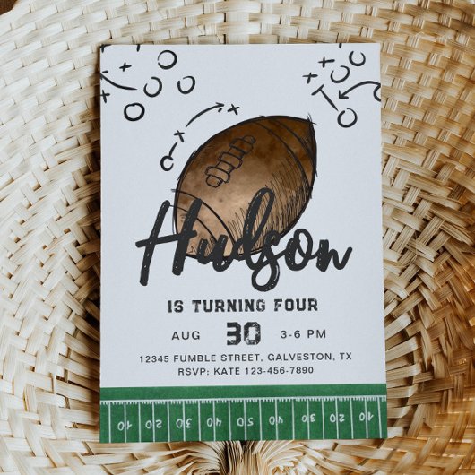 Aquarelle Football Invitation Anniversaire