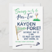 Aquarelle FORE Golf Invitation d'anniversaire (Devant)