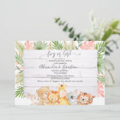 Aquarelle Forêt Animaux Genre Reveillez Invitation (Debout devant)