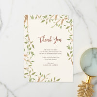 Aquarelle Forêt Baby shower vert Merci