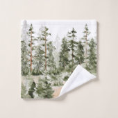 Aquarelle Forêt verte rustique (Gant de toilette)