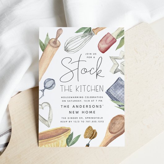 Aquarelle Fournitures de cuisine Invitation à une