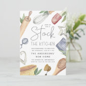Aquarelle Fournitures de cuisine Invitation à une (Debout devant)