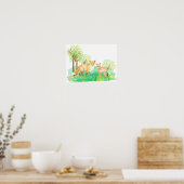 Aquarelle Fox et Kit Poster (Cuisine)