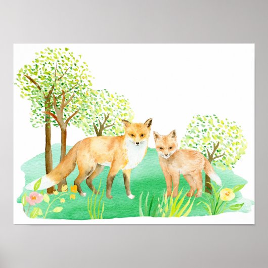 Aquarelle Fox et Kit Poster (Devant)