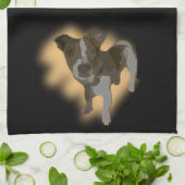Aquarelle Fox Terrier, Serviette à plat (Plié)