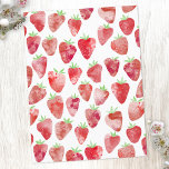 Aquarelle fraise<br><div class="desc">Aquarelle de fraise douce motif en rouge, rose et blanc. Art original de Nic Squirrell.</div>