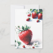Aquarelle fraise Anniversaire Invitations (Dos)
