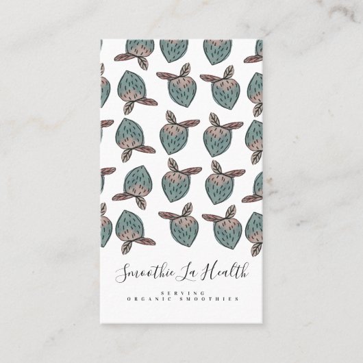 Aquarelle Fraises Carte de visite de gribouillis (Devant)