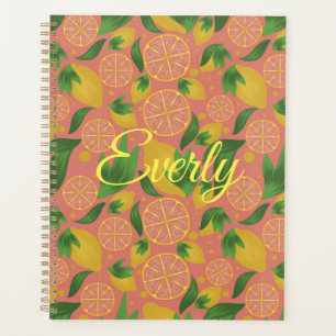 Aquarelle Fruit citron rose Personnalisé