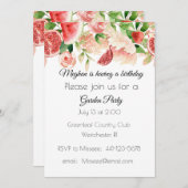 Aquarelle Fruits d'été et fleurs Invitation (Devant / Derrière)