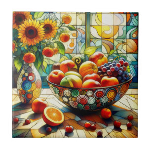 Aquarelle Fruits et Fleurs Carreaux en céramique