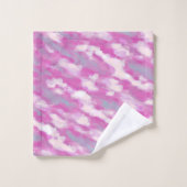 Aquarelle fuchsia et grise (Gant de toilette)