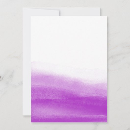 Aquarelle Fuchsia Faire-part de mariage moderne (Dos)