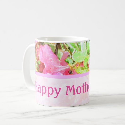 Aquarelle Fuchsia Hydrangeas Message Mug café (Devant gauche)