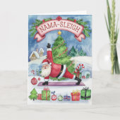 Aquarelle Funny Yoga Carte de Noël (Devant)