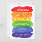 Aquarelle gay pride Rainbow Digital Invitation (Devant)