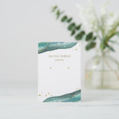 Aquarelle Géode Or Turquoise | Carte d'affichage à (Debout devant)