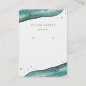 Aquarelle Géode Or Turquoise | Carte d'affichage à (Devant)
