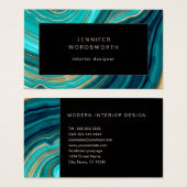 Aquarelle Géode Vert noir Agate Malachite (Devant & derrière)