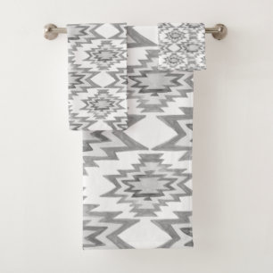 Aquarelle géométrique Boho Gris Blanc Motif