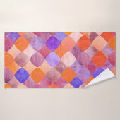 Aquarelle géométrique, écailles de poissons arabes (Serviette de bain)