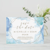 Aquarelle géométrique Enregistrer la carte de date (Debout devant)