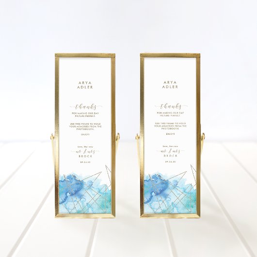 Aquarelle géométrique M. Mme Photobooth Carte de p