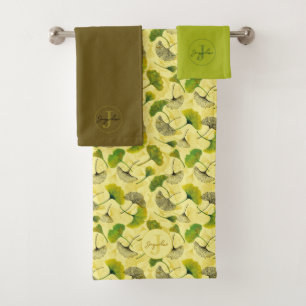 Aquarelle Ginkgo Biloba Motif botanique