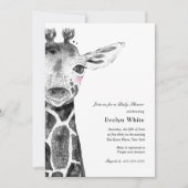 Aquarelle Giraffe | invitation Baby shower (Devant)