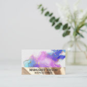 Aquarelle Gold | Carte de visite Gold Fabric (Debout devant)