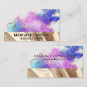 Aquarelle Gold | Carte de visite Gold Fabric (Devant / Derrière)