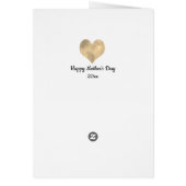 Aquarelle Gold Heart Happy 1ère fête des mères niè (Dos)