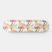 Aquarelle Gold Pineappy Motif Skateboard (Horz)