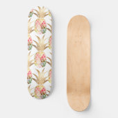 Aquarelle Gold Pineappy Motif Skateboard (Recto)