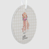 Aquarelle Golden Doodle Chien Fleurs NOM (devant)