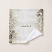 Aquarelle Golden Eucalyptus Foliage brillant éléga (Gant de toilette)