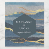 Aquarelle Golden Landcape Mariage Étiquette de vin (Étiquettes simples)