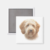 Aquarelle Goldendoodle aimant (Recto/Verso)