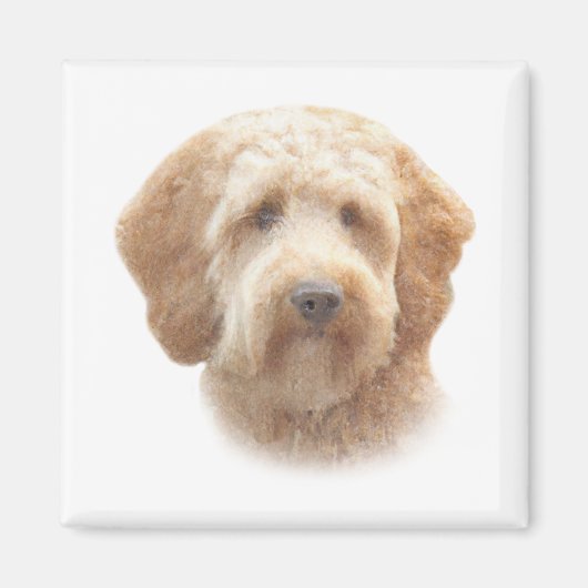 Aquarelle Goldendoodle aimant (Devant)
