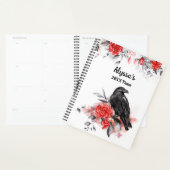 Aquarelle gothique Roses Corbeau Monogramme Calend (Devant avec enveloppe)
