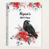 Aquarelle gothique Roses Corbeau Monogramme Calend (Devant)